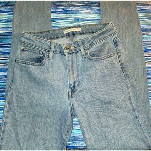 Levi's 721 High Rise Ripped Jeans Light Blue Womens Size 27w 32L
